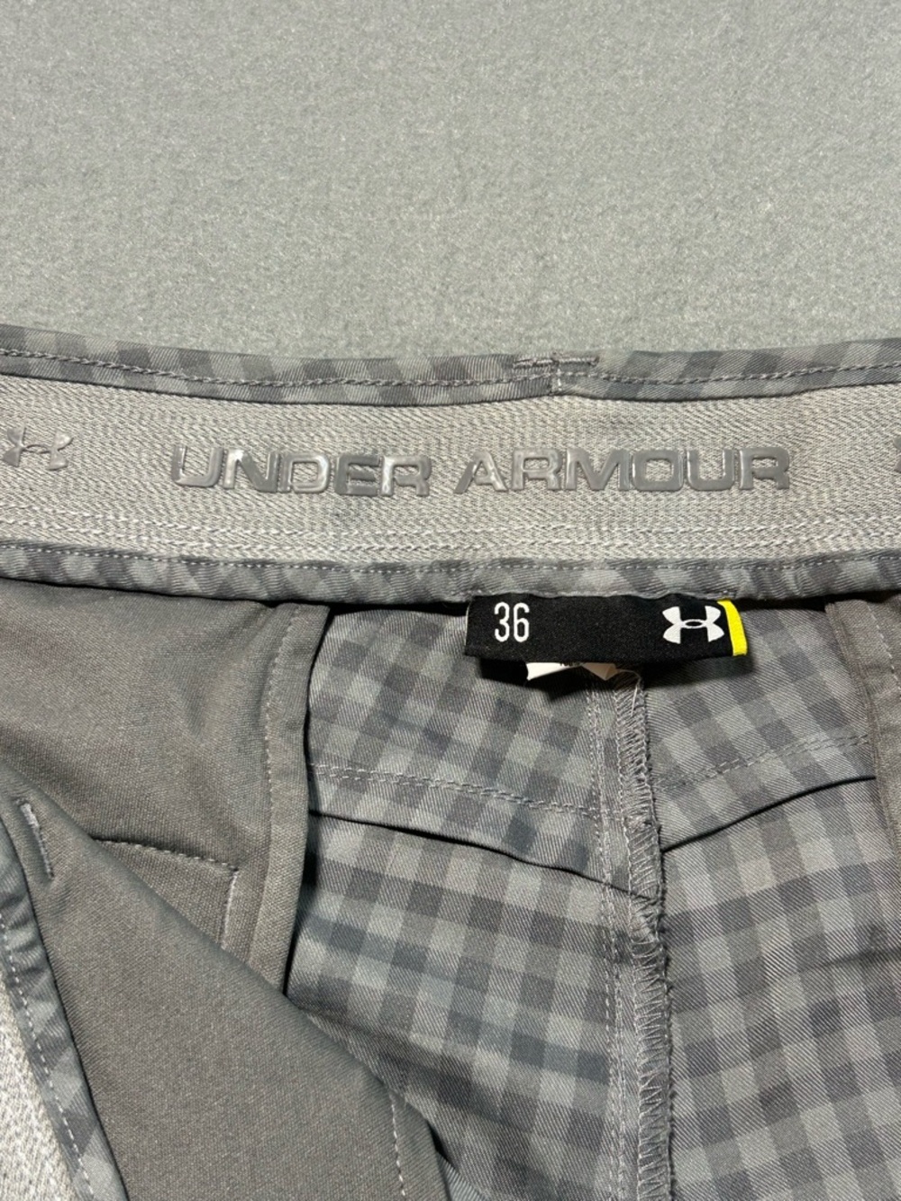 Under Armour Men’s Gray Plaid Golf Shorts - Picture 2 of 9